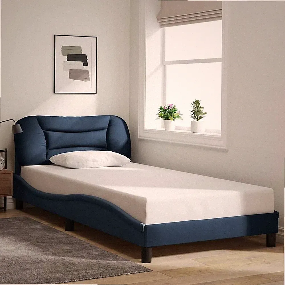 Bettgestell mit Kopfteil Bett Polsterbett Lattenrost Bettrahmen Stoff