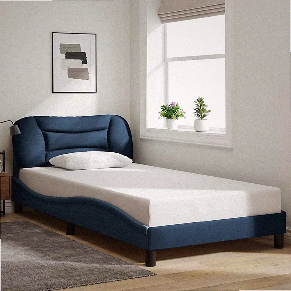 Bettgestell mit Kopfteil Bett Polsterbett Lattenrost Bettrahmen Stoff vidaXL