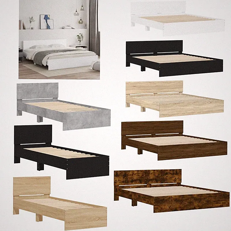 Bettgestell mit Kopfteil Bettrahmen Einzelbett Doppelbett Gästebett Schlafzimmer
