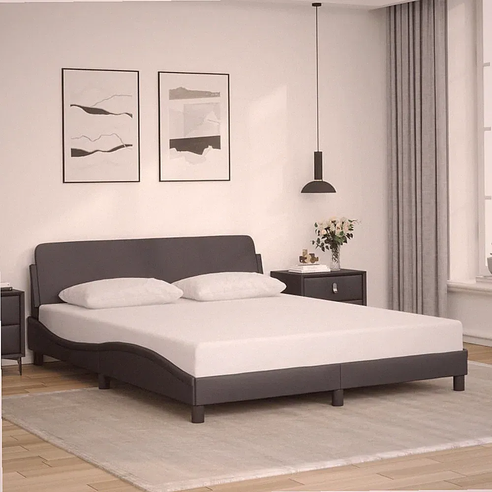 Bettgestell mit Kopfteil Einzelbett/Doppelbett Holz Bettrahmen mit Lattenrost