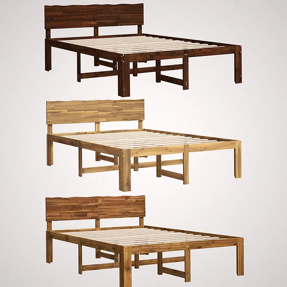Bettgestell mit Kopfteil Holzbett Einzelbett Doppelbett Gästebett Bettrahmen Neu