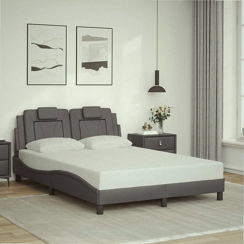 Bettgestell mit Kopfteil Lattenrost Polsterbett Bett Kunstlederbett vidaXL