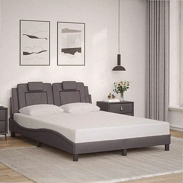 Bettgestell mit Kopfteil Lattenrost Polsterbett Bett Kunstlederbett vidaXL