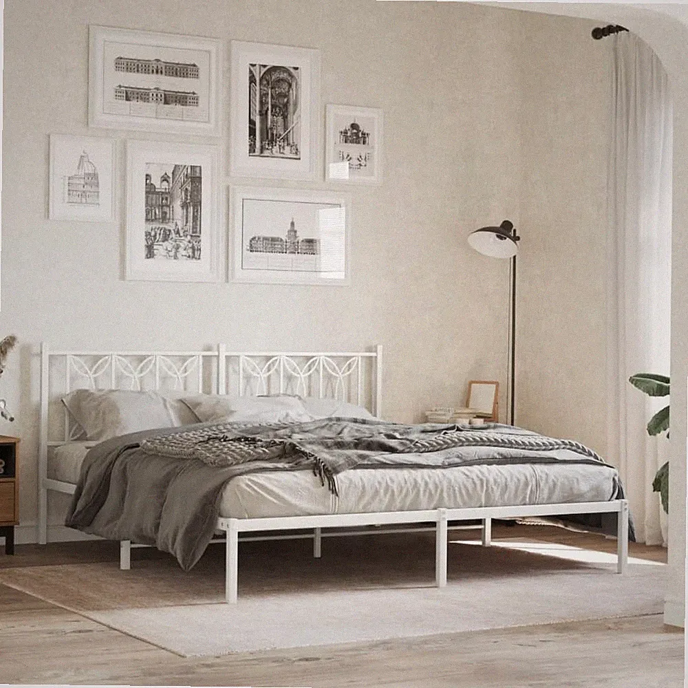 Bettgestell mit Kopfteil Metallbett Bett Bettrahmen Lattenrost Metall vidaXL