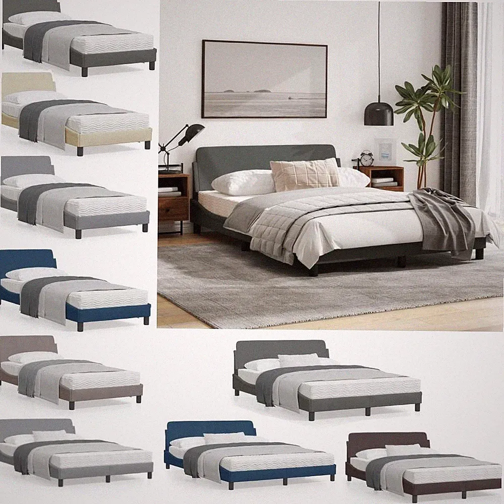 Bettgestell mit Kopfteil Polsterbett Bett Bettrahmen Einzelbett Doppelbett DE