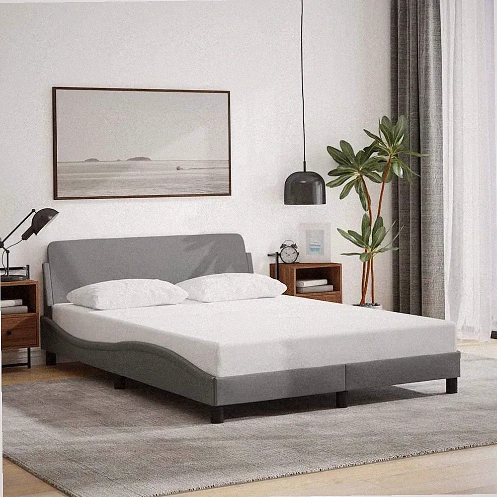 Bettgestell mit Kopfteil Polsterbett Bett Bettrahmen Lattenrost Stoff vidaXL