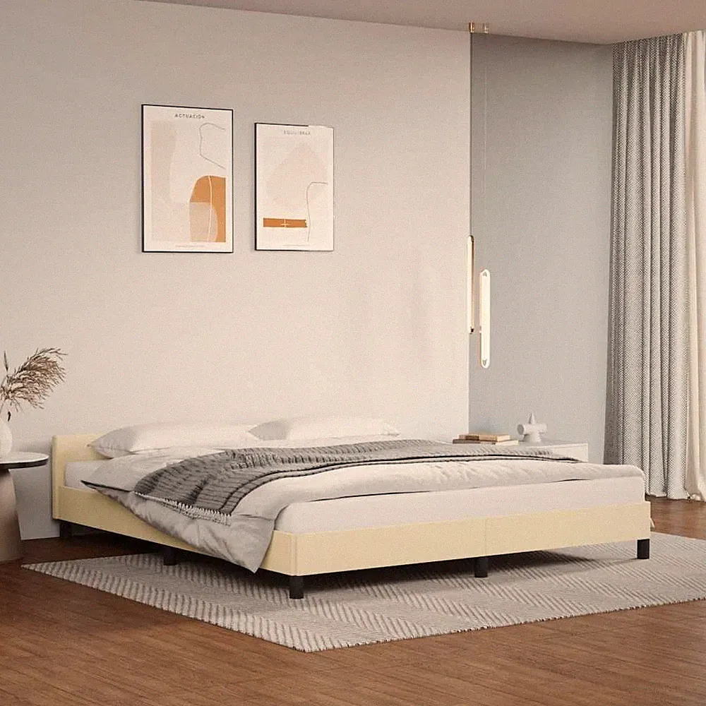 Bettgestell mit Kopfteil Polsterbett Bett Schlafzimmerbett Kunstleder vidaXL