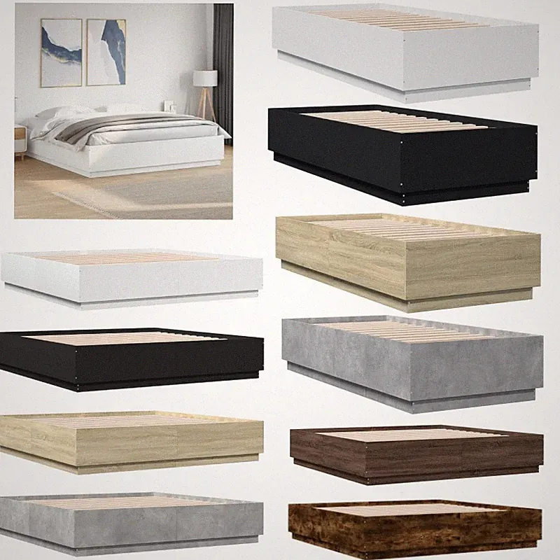 Bettgestell mit Lattenrost Bettrahmen Doppelbett Holzwerkstoff Schlafzimmerbett