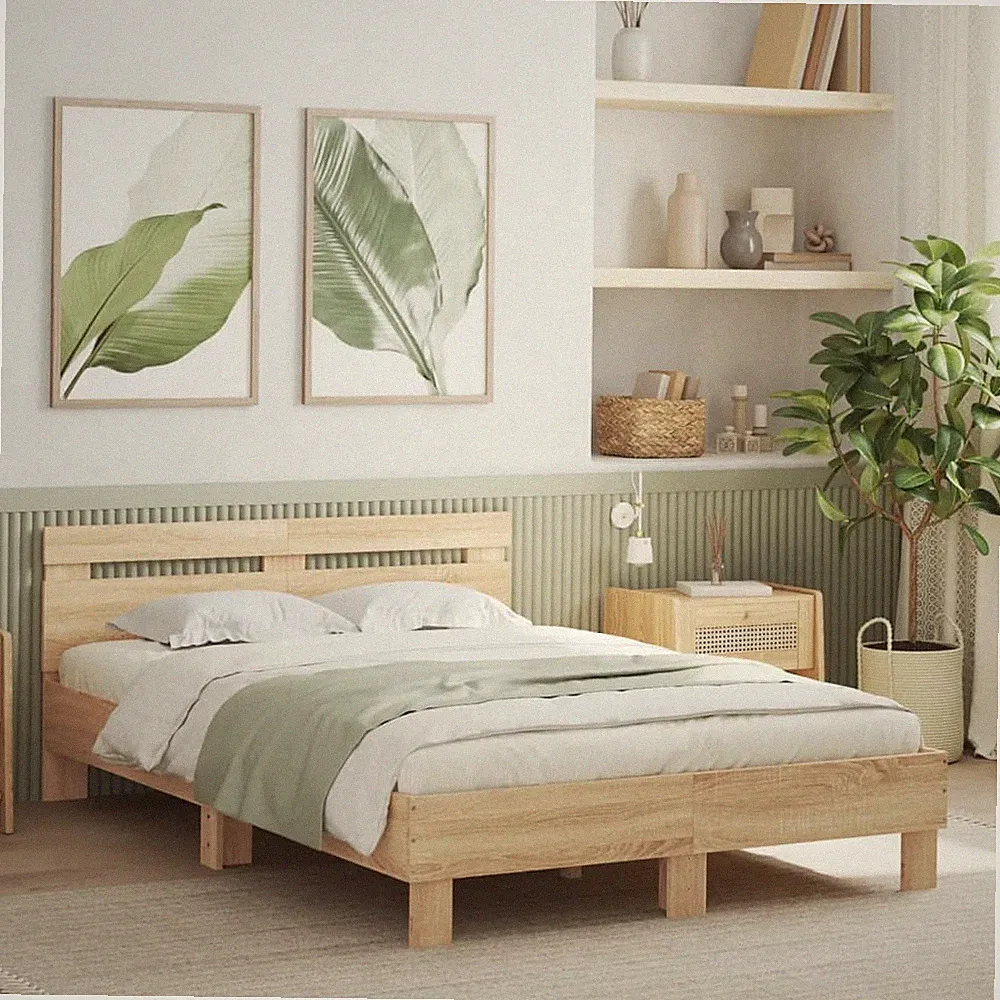 Bettgestell mit Lattenrost Kopfteil Einzelbett Doppelbett Bettrahmen Gästebett