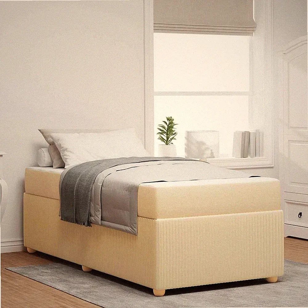 Bettgestell mit Matratze Stoff Bett Schaumstoffbett Bettrahmen Gästebett