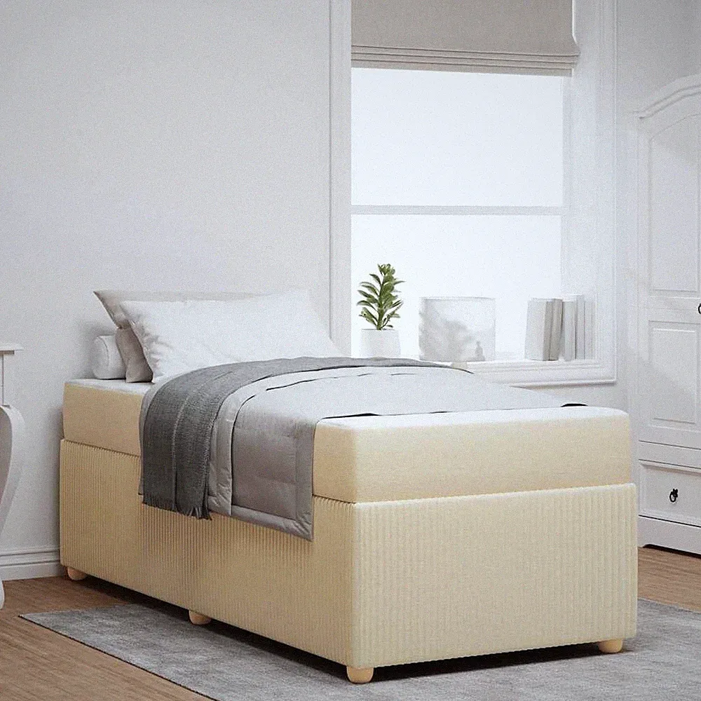 Bettgestell mit Matratze Stoff Bett Schaumstoffbett Bettrahmen Gästebett