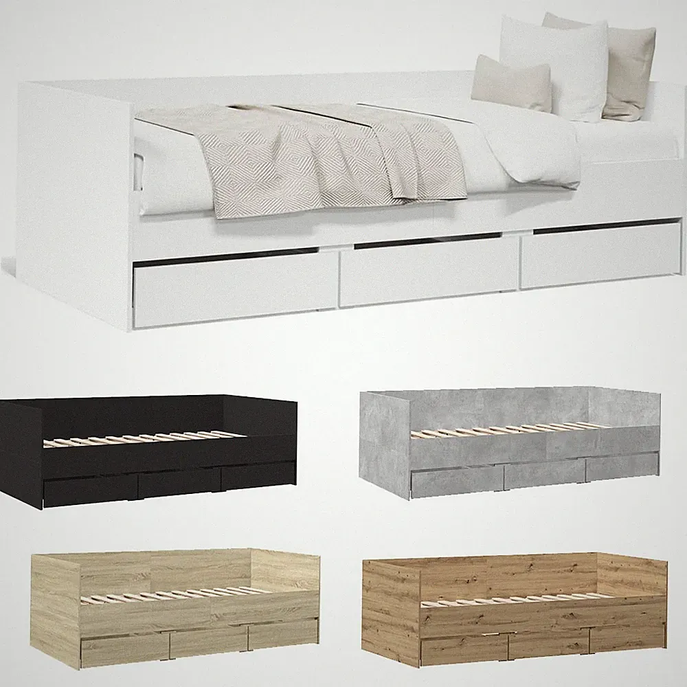 Bettgestell mit Schubladen Doppelbett Einzelbett Holzbett Gästebett Tagesbett
