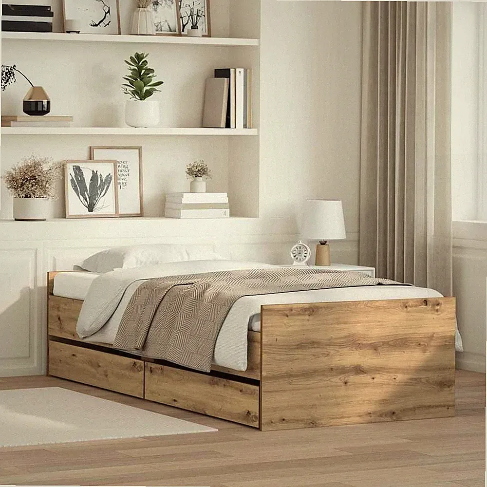 Bettgestell mit Schubladen Holzbett Bett Bettrahmen Einzelbett Gästebett Ehebett