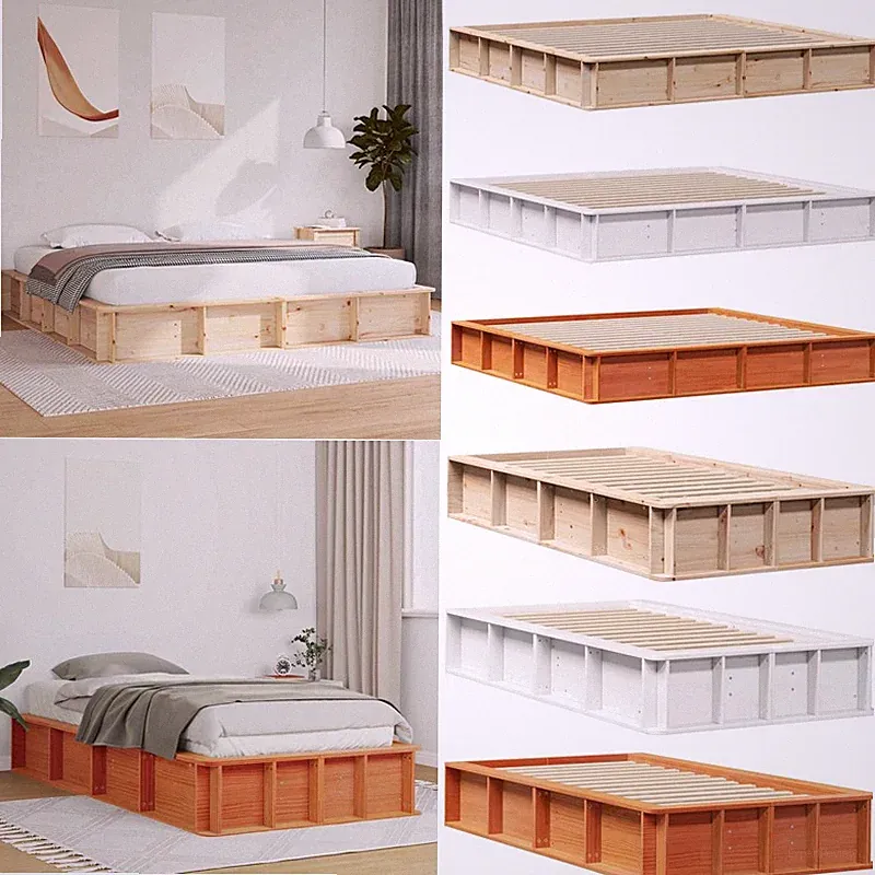 Bettgestell mit Speicher Massives Kiefernholz Stauraumbett Modernes DE