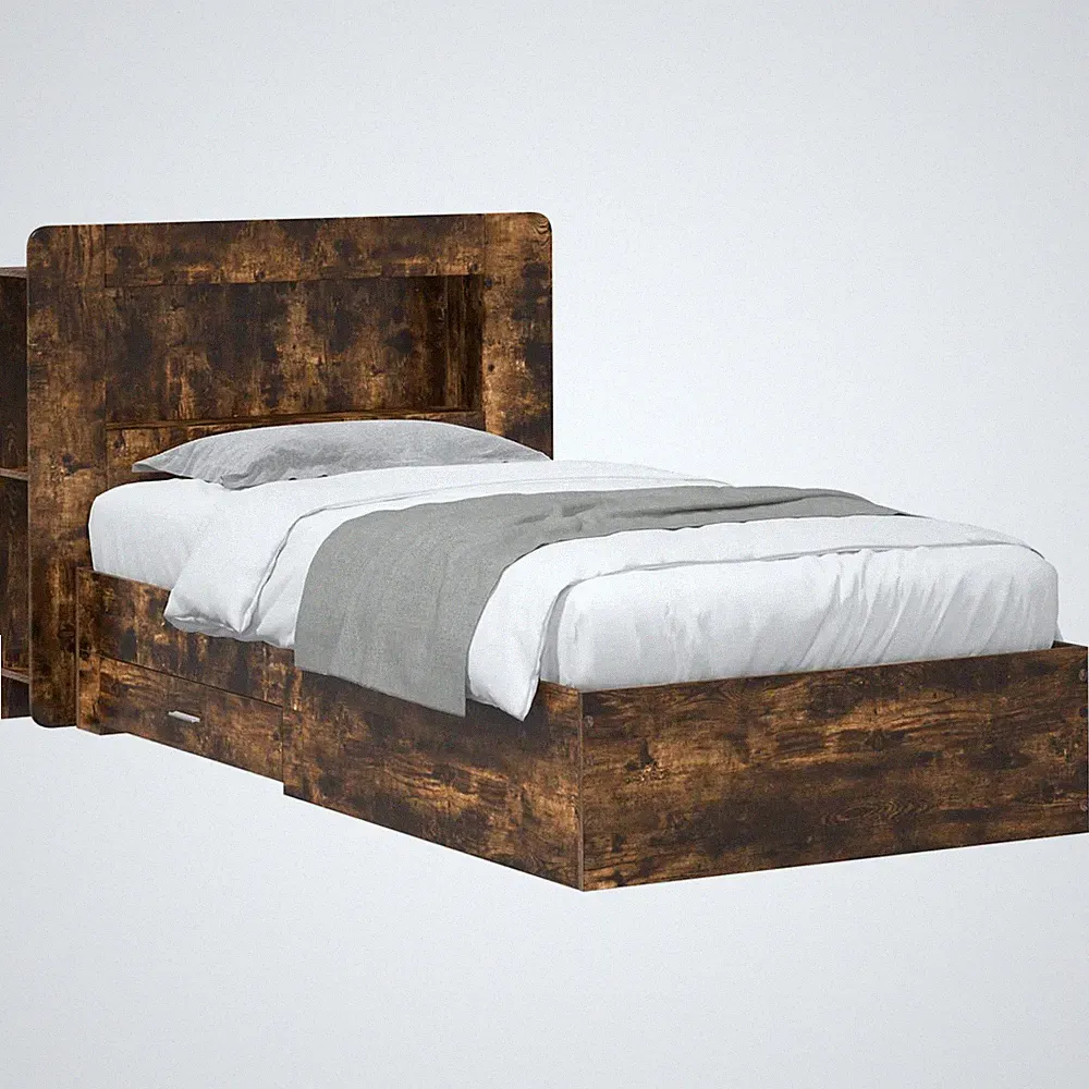 Bettgestell mit Stauraum mit Kopfteil Holzwerkstoff Bettrahmen Moderner vidaXL