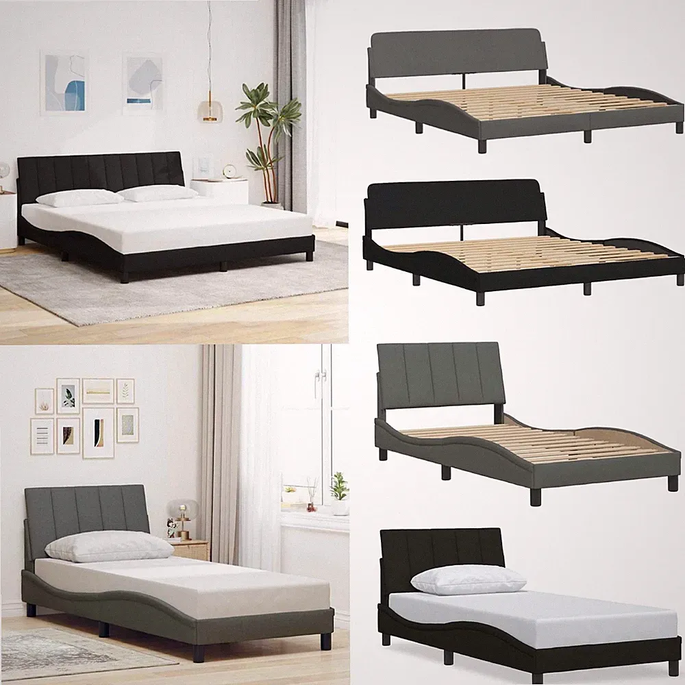 Bettgestell ohne Matratze Bettrahmen Stoff Einzelbett Doppelbett