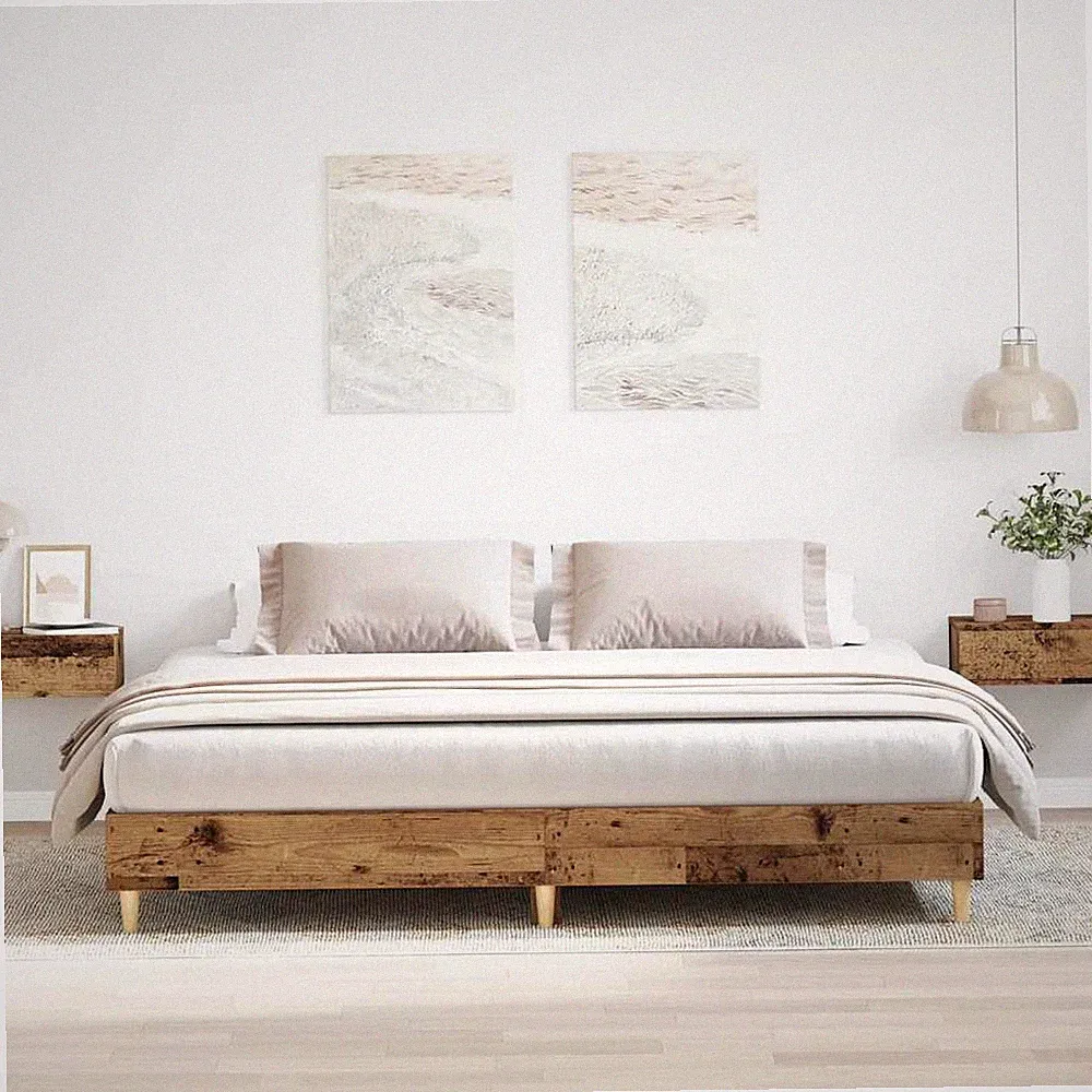 Bettgestell Ohne Matratze Holzwerkstoff Bettgestell Einzelbett Doppelbett vidaXL
