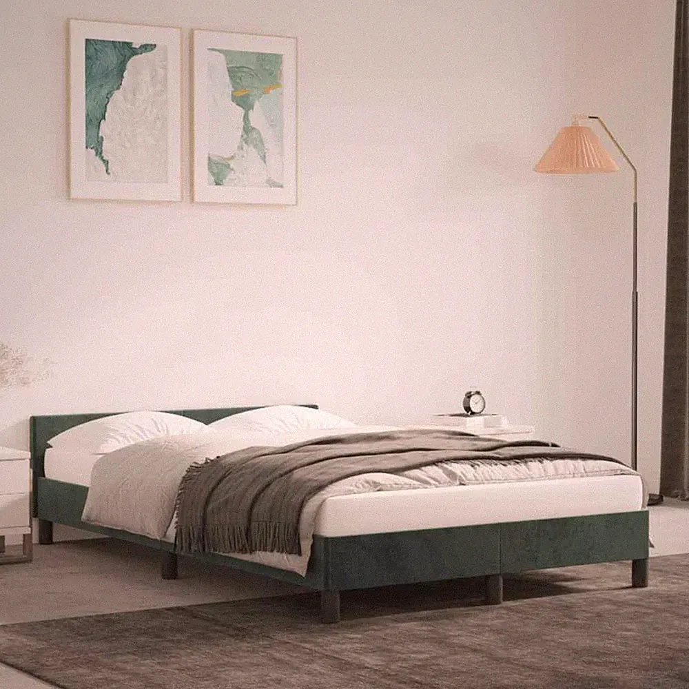 Bettgestell Polsterbett Bett Bettrahmen Lattenrost Schlafzimmerbett Samt Sperrho