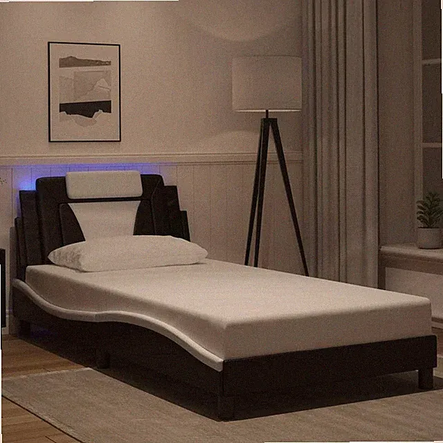 Bettgestell Polsterbett Bett Bettrahmen mit LED Lattenrost Kunstleder vidaXL