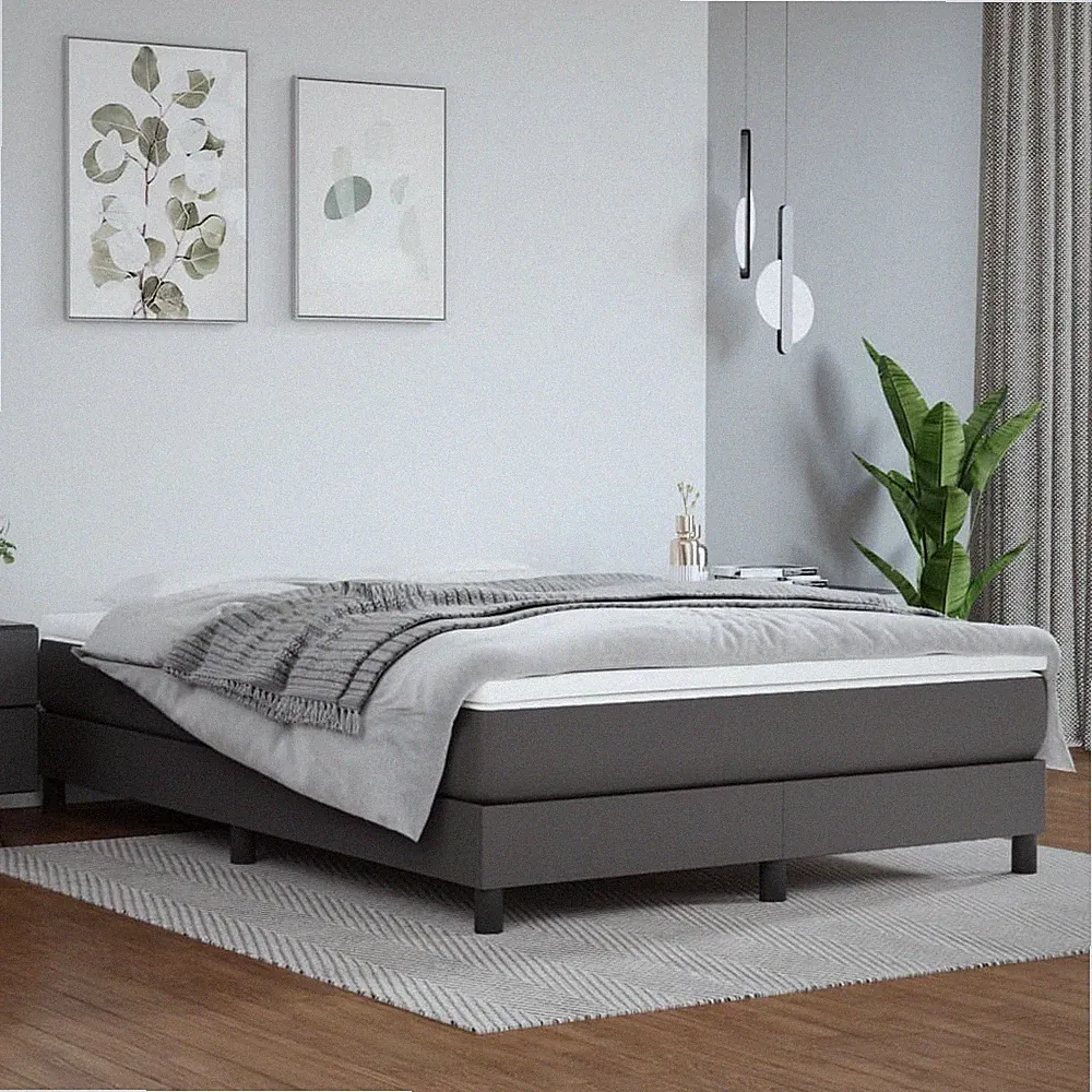 Bettgestell Polsterbett Bett Kunstlederbett Bettrahmen mit Lattenrost vidaXL