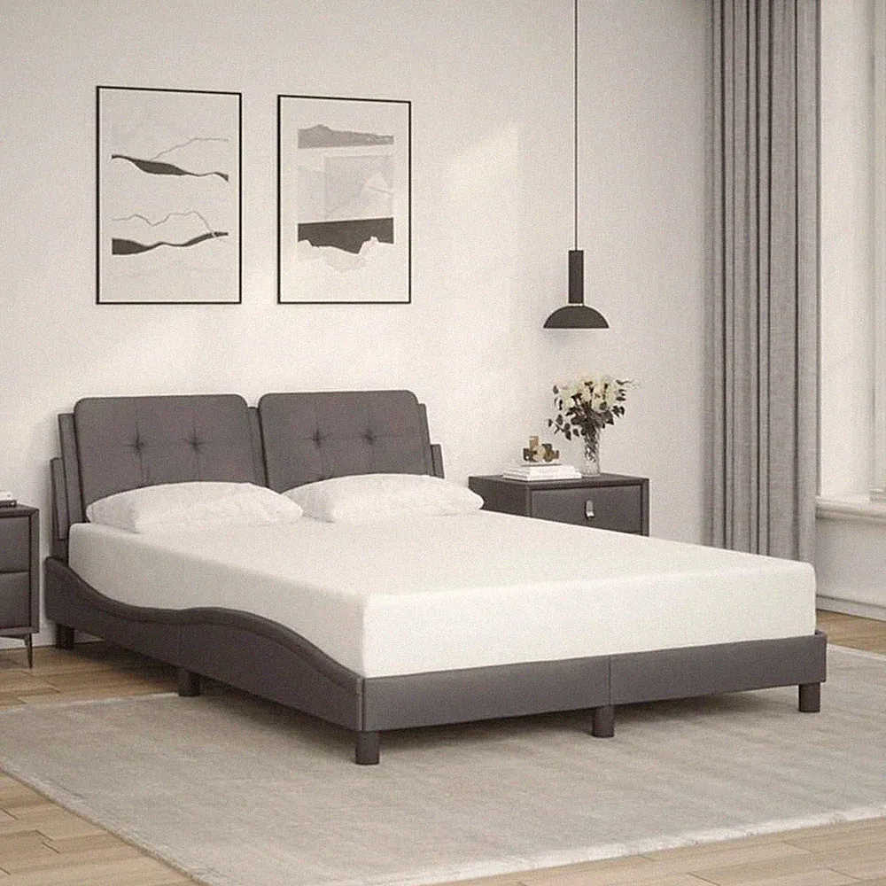 Bettgestell Polsterbett Bett mit Kopfteil Lattenrost Kunstlederbett vidaXL