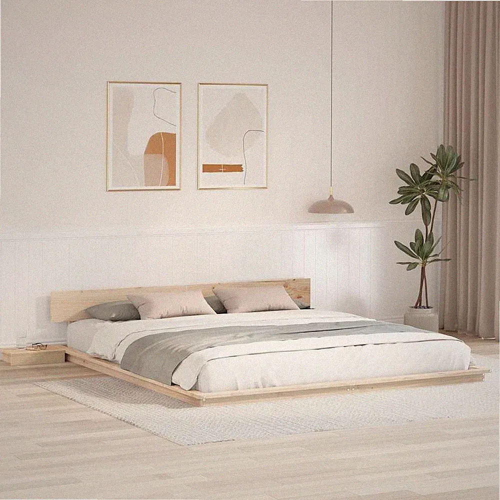 Bettgestell Tatami Bett Schlafzimmerbett Bettrahmen mit Lattenrost Holzwerkstoff