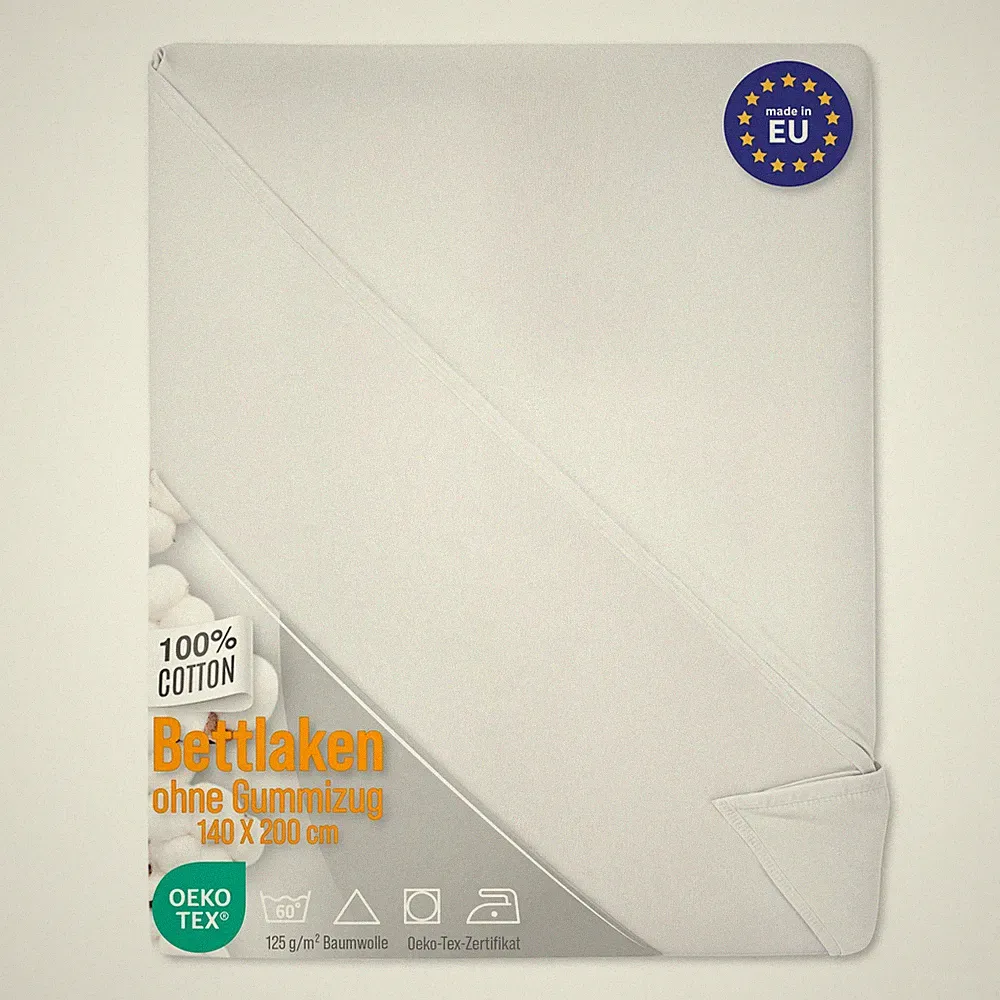 Bettlaken ohne Gummizug Baumwolllaken Betttuch Laken Leintuch weiß
