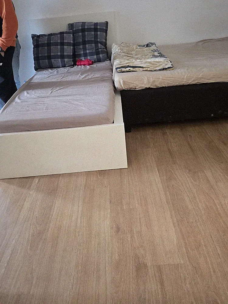Bettrahmen Holz Weiß matt modern mit Stauraum, Liegefläche 100x200/120x200