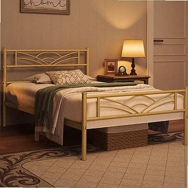 Bettrahmen Metallbett Bettgestell Einzelbett Doppelbett Metall Gästebett wie Neu