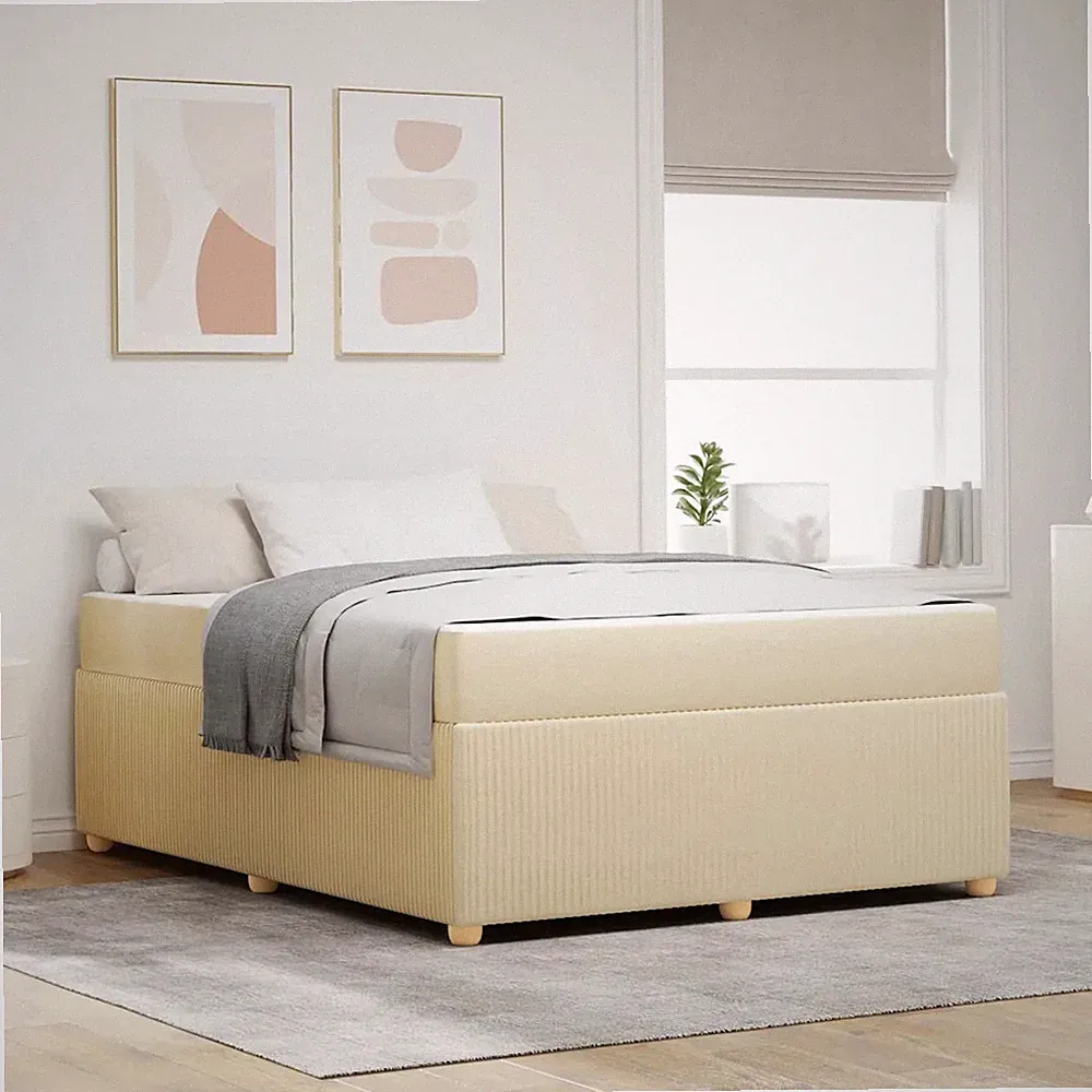 Bettrahmen mit Matratze Stoff Boxspringbett Modernes Schlafzimmermöbel vidaXL