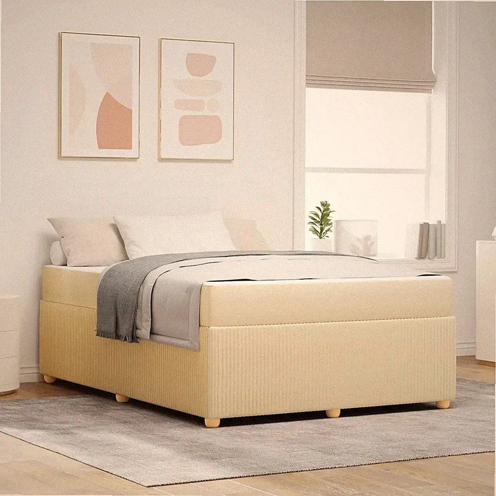 Bettrahmen mit Matratze Stoff Boxspringbett Modernes Schlafzimmermöbel vidaXL