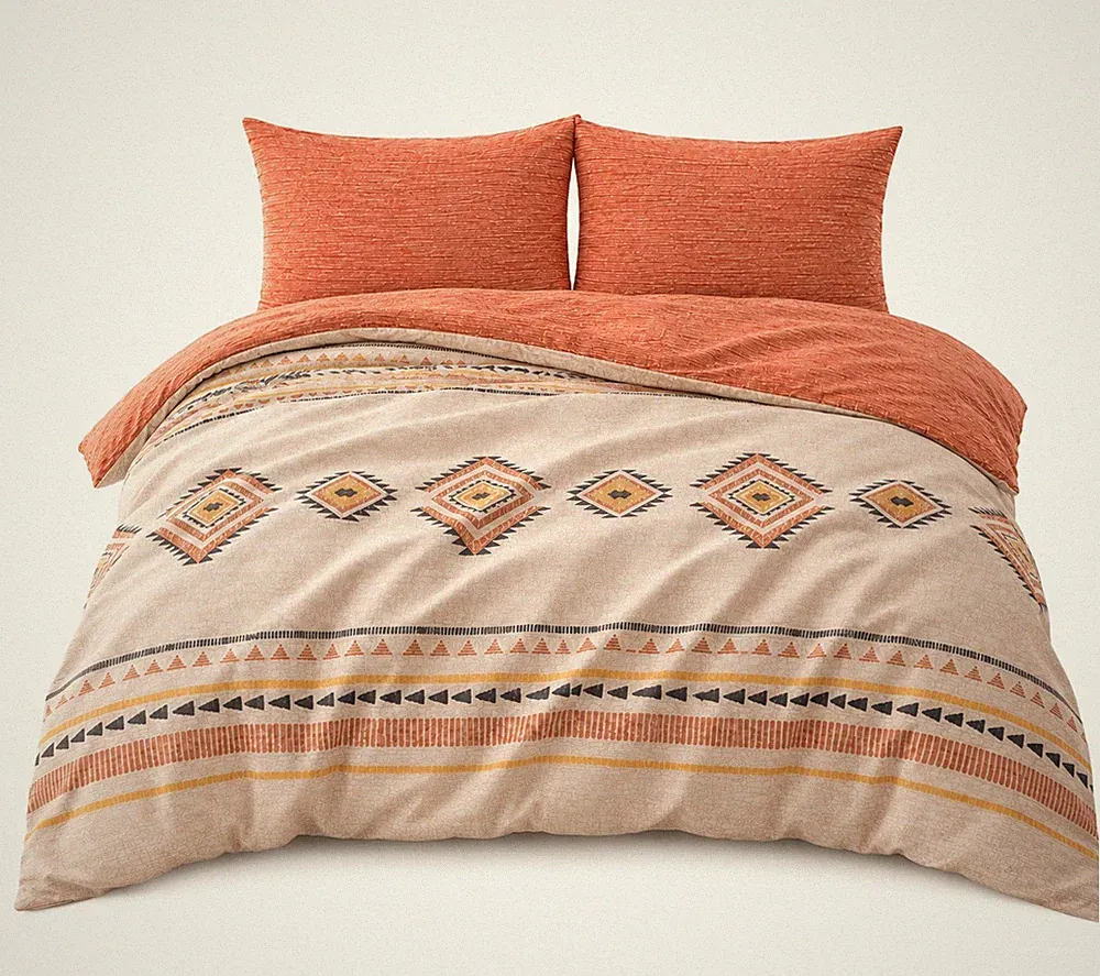 Bettwäsche 100% Baumwolle Renforce Beige Wendebettwäsche mit Reißverschluss Set