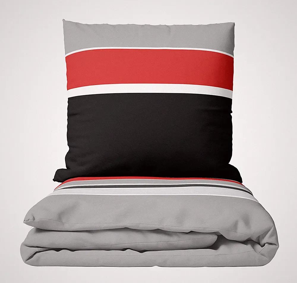 Bettwäsche Baumwolle Gestreift Set 2tlg 4tlg Renforce Beige Grün Petrol Rot