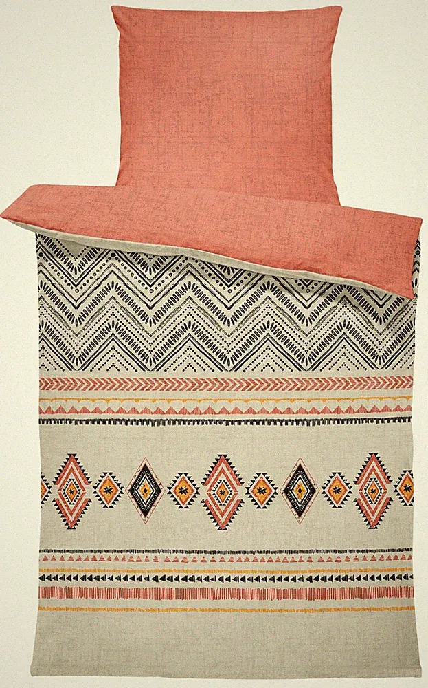Bettwäsche Ethno-Look Boho-Stil beige terra Weich Wende Baumwolle Renforce