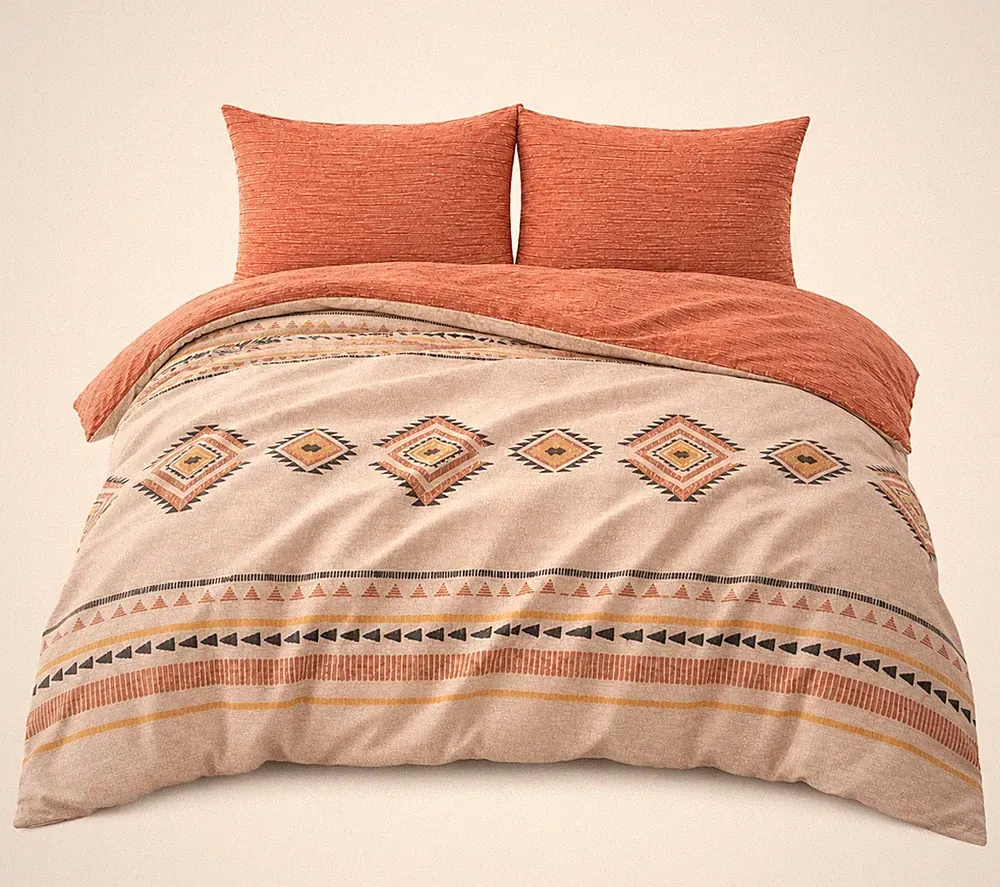 Bettwäsche Set 100% Baumwolle Renforce Beige Wendebettwäsche verschiedene Größen