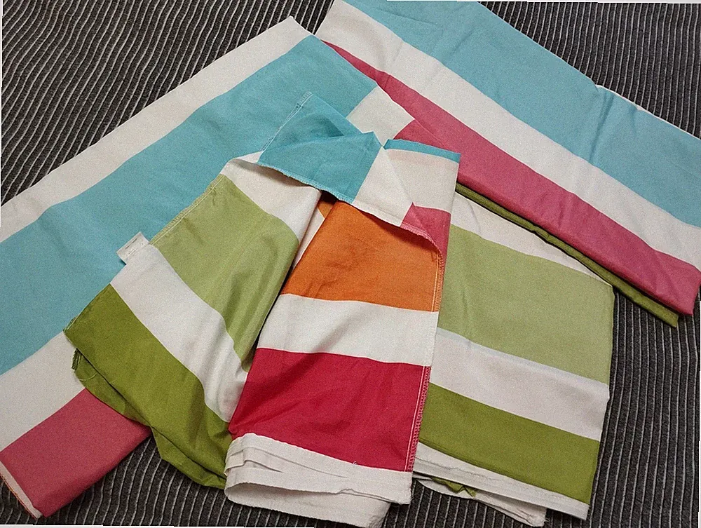 Bettwäsche Set 155x220 mit Kopfkissen Bunt Gestreift Doppelter Bettbezug