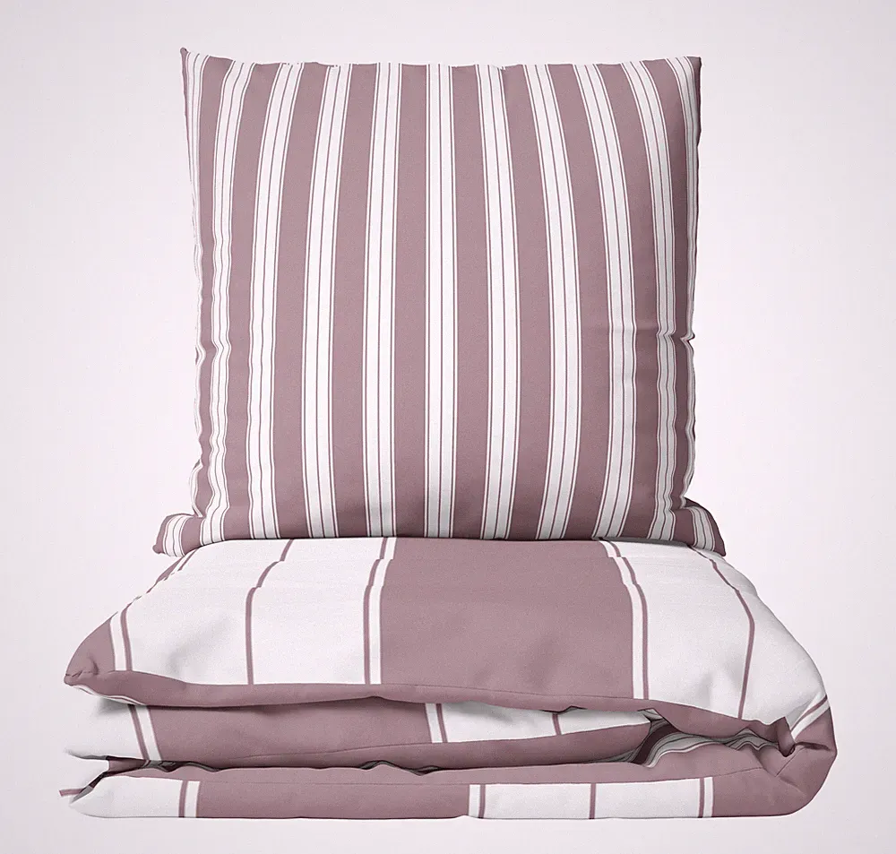 Bettwäsche Set Baumwolle 135x200 cm 155x220 cm gestreift wendbar Reißverschluss