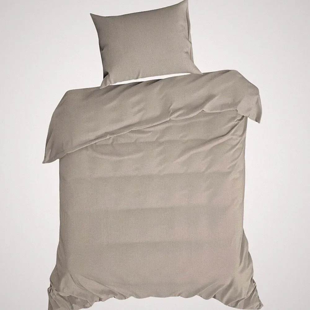 Bettwäsche Set Bettgarnitur Kissenbezug 140 x 200 cm beige 100% Baumwolle Deko