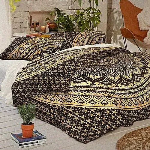 Bettwäsche Set Queen Size Bettbezug Mandala Hippie Gypsy Indisch Steppdecke B...