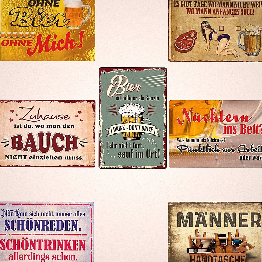 Bier Blechschild Retro Sprüche 20x30cm Geschenk Männertag Vatertag Papa