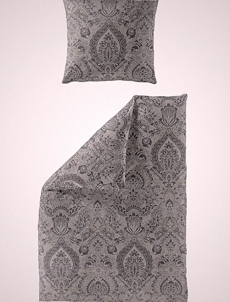 Bierbaum Biber Bettwäsche 135x200 Ornamente Barock grau 3846-10