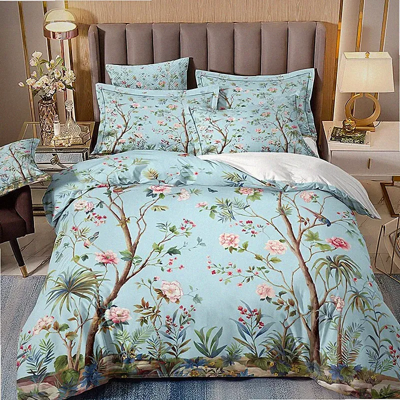Blumengarten Bettwäsche Set Kissenbezüge 80x80 Tiere Bettbezug 135x200 200x200
