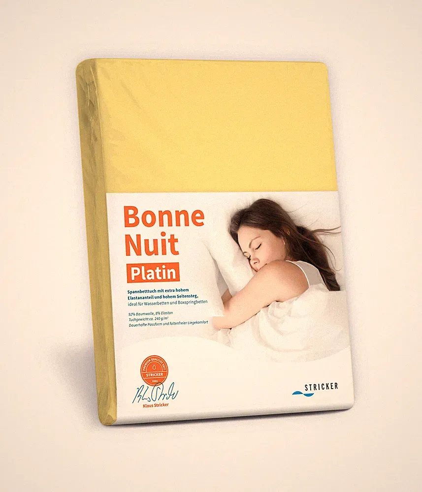 Bonne Nuit Spannbetttuch 220 g/m² - Spannbettlaken für Wasser-/Boxspringbetten