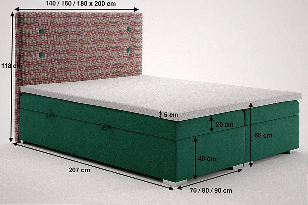Boxspring Bett Funktion Hotel Doppel Komplett Set Topper Matratze Betten Kasten