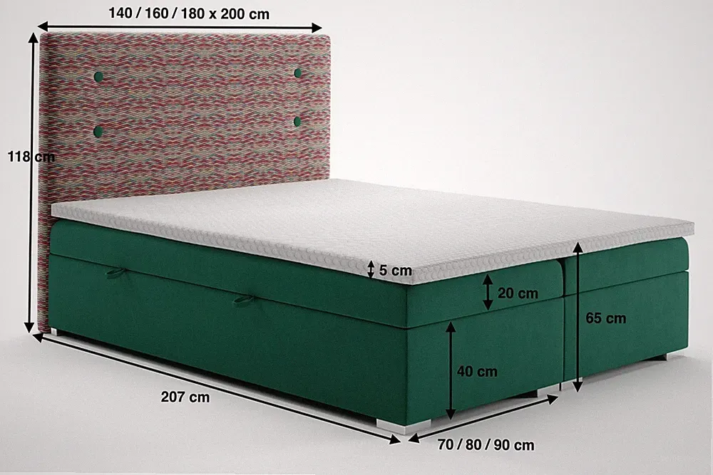 Boxspring Bett Funktion Hotel Doppel Komplett Set Topper Matratze Betten Kasten