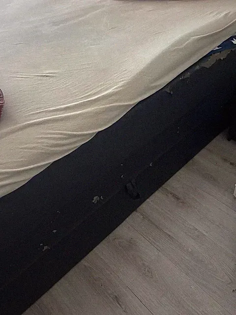 Boxspringbett 180x200 cm Schwarz, Kunststoffgestell mit Kopfteil und Fußteil