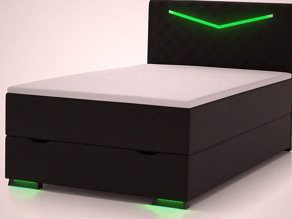 Boxspringbett 90x200 120x200 140x200 mit Bettkasten LED-Gaming Bett beleuchtet