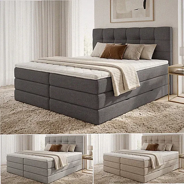 Boxspringbett BEST XL mit 2 Bettkästen und Topper Doppelbett, Polsterbett