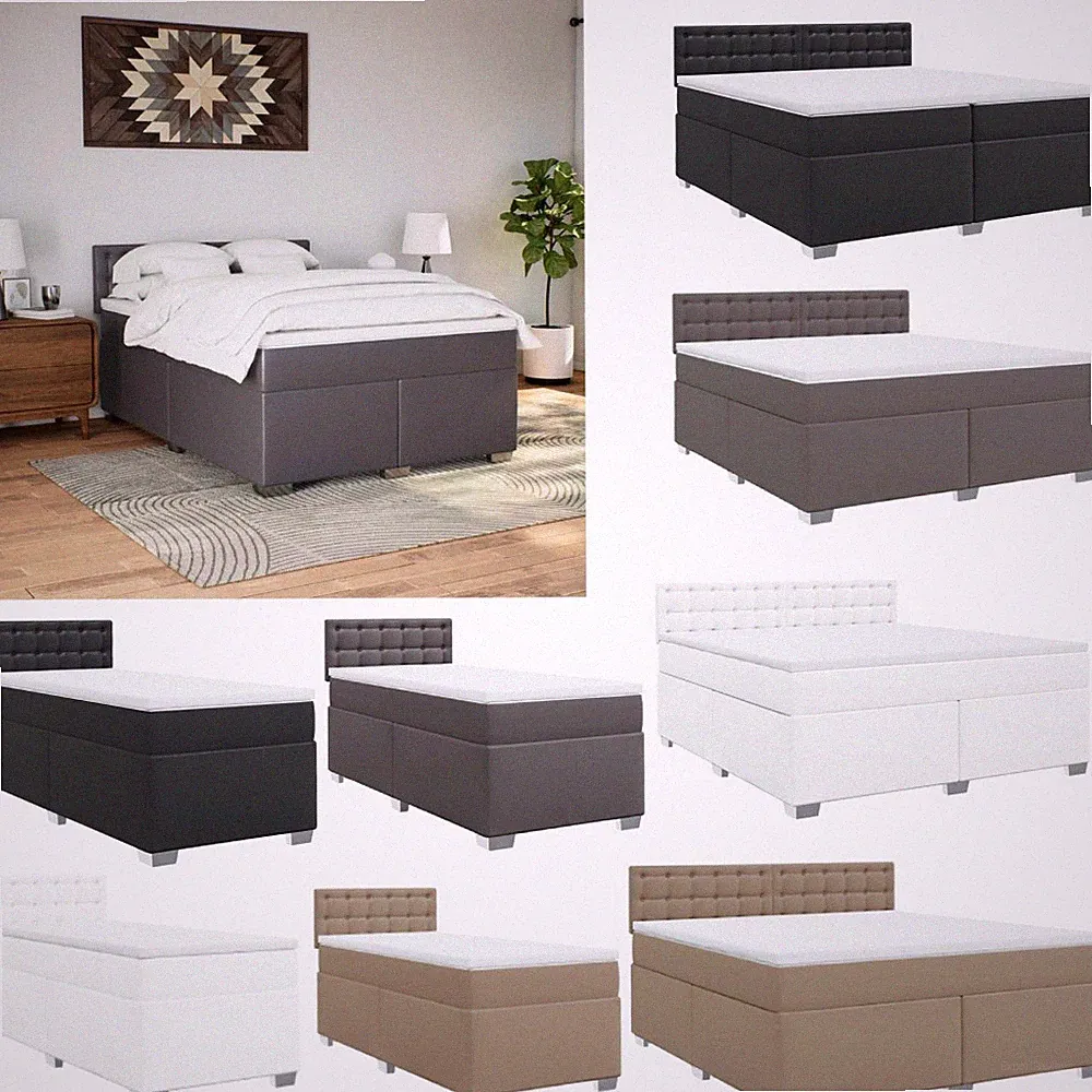 Boxspringbett Bett Polsterbett Bettgestell mit Matratze Lattenrost Stoff vidaXL