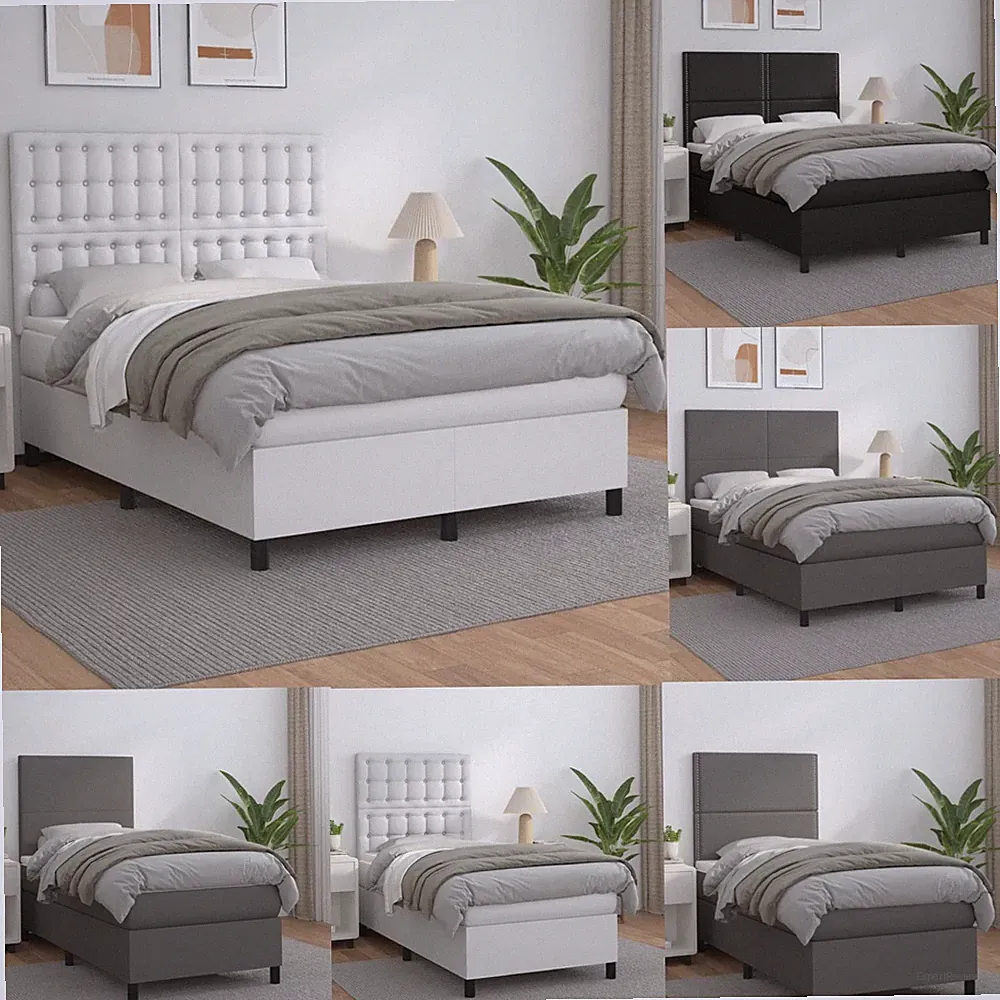 Boxspringbett Bettgestell Singlebett Gästebett Bettrahmen Doppelbett Kunstleder